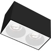 CENTURY ESSENZA Luminaire apparent SQ pour 2 ampoules GU10 noir/blanc