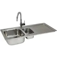 MonsterShop Évier encastrable en acier inoxydable Évier de cuisine Évier avec robinet