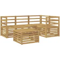 vidaXL Ensemble de salon de jardin 5 pièces, blanc, en bois d'acacia massif