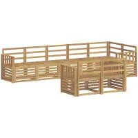 vidaXL Ensemble de canapés d'extérieur , 8 pièces, blanc, 306 x 128,5 x 73 cm