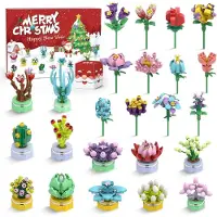 Sonstiges Calendrier de l'avent 2024 Fille Pack de 24 blocs de construction bouquet de succulentes
