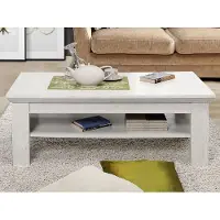 Freiraum Couchtisch >Kleo I< in Pinia Weiß aus MDF - 120x45x60cm (BxHxT)