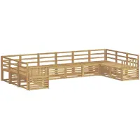 vidaXL Ensemble de canapés d'extérieur , 10 pièces, blanc, 363 x 187,5 x 73 cm