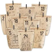 Sonstiges Calendrier de l'Avent à remplir soi-même Sacs en papier kraft Motif de Noël