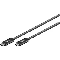 Goobay 71467 Câble USB-C USB 3.1 génération 2, 3A, noir, 0.5 m - USB-C mâle > USB-C mâle