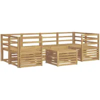 vidaXL Ensemble de canapés d'extérieur , 7 pièces, blanc, bois massif d'acacia
