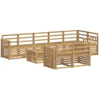 vidaXL Ensemble de canapés d'extérieur , 9 pièces, blanc, 59 x 59 x 37 cm