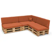 Pokar Coussins de palette Coussins de palette avec housse amovible Canapé de palette, Taille:Set de 8, Couleur:Orange