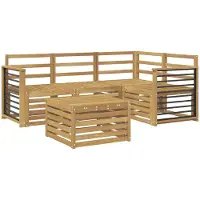 vidaXL Ensemble de salon de jardin 5 pièces, blanc, en bois d'acacia massif