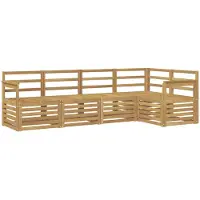 vidaXL Ensemble de canapés d'extérieur , 5 pièces, blanc, 247 x 128,5 x 73 cm