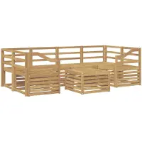 vidaXL Ensemble de canapés d'extérieur , 7 pièces, blanc, bois massif d'acacia