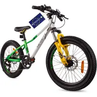 Sun baby Vélo enfant Vélo garçon Vélo fille Vélo 20 pouces avec dérailleurs 6 vitesses Shimano RevoShift Amortisseur de vélo Calix vert blanc