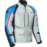 Dane Elec Drakar Veste Moto Textile Gris Clair Bleu Imperméable Taille 48