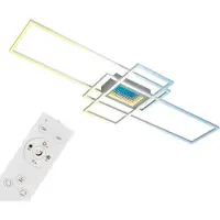 Briloner Misy LED Plafonnier, Variable, Effet tunnel, Infinity Mirror, Télécommande, Couleur aluminium, 110,8 x 42 x 5,9 cm