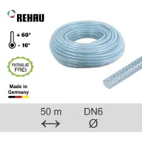 Rehau Tuyau PVC Raufilam-E diamètre intérieur 6mm longueur 50m DIN53505 max. 20bar transparent / flexible - 10285311002