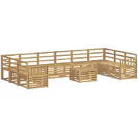 vidaXL Ensemble de canapés d'extérieur , 11 pièces, blanc, 59 x 59 x 37 cm