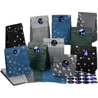 Sonstiges Calendrier de l'Avent à personnaliser et à remplir pour enfants et hommes en bleu-noir-gris