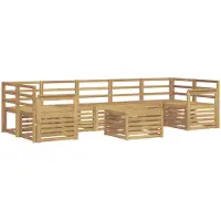 vidaXL Ensemble de canapés d'extérieur , 8 pièces, blanc, bois massif d'acacia