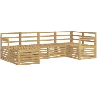 vidaXL Ensemble de canapés d'extérieur , 6 pièces, polyester blanc