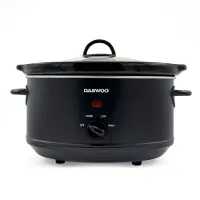 Daewoo DSLCOOK35 Slowcooker - 3,5 litres - 180 Watt - Fonction chaleur - Lèchefrite intérieure amovible en céramique - Noir mat