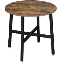 Sonstige Verlage Petite table de cuisine Storm - Table de cuisine - Ronde - Table de salle à manger - 80 x 75 cm - 2 à 4 personnes - Marron / Noir