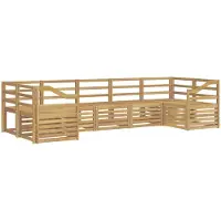 vidaXL Ensemble de canapés d'extérieur , 7 pièces, blanc, 304 x 126,5 x 73 cm