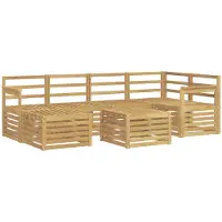 vidaXL Ensemble de canapés d'extérieur , 7 pièces, polyester blanc