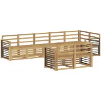 vidaXL Ensemble de canapés d'extérieur , 8 pièces, blanc, 306 x 128,5 x 73 cm