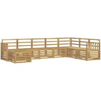 vidaXL Ensemble de canapés d'extérieur , 8 pièces, blanc, 306 x 187,5 x 73 cm