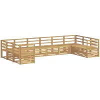 vidaXL Ensemble de canapés d'extérieur , 10 pièces, blanc, 363 x 185,5 x 73 cm