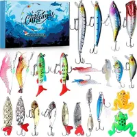 Sonstiges calendrier de l'Avent de pêche 2024 de 24 pièces pour hommes, pêcheurs et adolescents