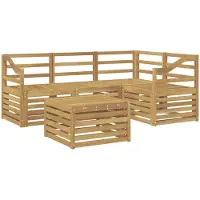 vidaXL Ensemble de salon de jardin 5 pièces, blanc, en bois d'acacia massif