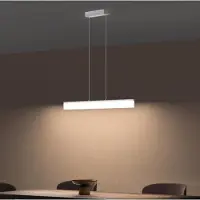 Doporro Suspension Luminaire Plafonnier Lustre Chambre Salon Réglable Éclairage Intérieur Mémoire Intelligente Lampe de Nuit LED Blanc Télécommande 90.5×1.8×130CM 20W Alivetta3303