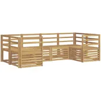 vidaXL Ensemble de canapés d'extérieur , 6 pièces, blanc, 245 x 126,5 x 73 cm
