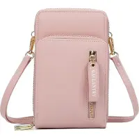 Gallantry Crossbody Portemonnaie pour smartphone en rose - Zip Around avec bandoulière et compartiments pour cartes et argent