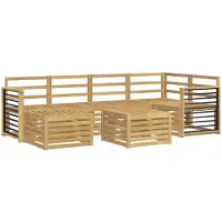 vidaXL Ensemble de canapés d'extérieur , 7 pièces, polyester blanc