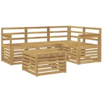 vidaXL Ensemble de salon de jardin 5 pièces, blanc, en bois d'acacia massif