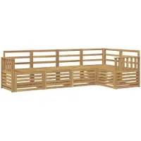 vidaXL Ensemble de canapés d'extérieur , 5 pièces, blanc, 247 x 128,5 x 73 cm