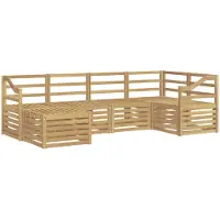 vidaXL Ensemble de canapés d'extérieur , 6 pièces, polyester blanc