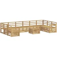 vidaXL Ensemble de canapés d'extérieur , 11 pièces, blanc, 59 x 59 x 37 cm