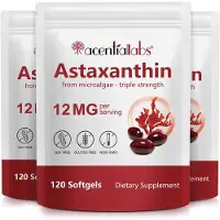 P-Beauty Astaxanthine hautement dosée, antioxydant, système immunitaire, extrait d'algues, 3 x 120 gélules molles, VEGAN