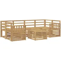 vidaXL Ensemble de canapés d'extérieur , 7 pièces, blanc, bois massif d'acacia