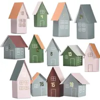 Sonstiges Calendrier de l'Avent à remplir 24 calendriers de Noël Maisons à remplir soi-même Boîtes Village de Noël Avent