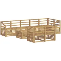 vidaXL Ensemble de canapés d'extérieur , 9 pièces, blanc, 59 x 59 x 37 cm