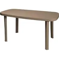 Generico Table de jardin ovale en résine gris tourterelle Otello 140x80x72 cm