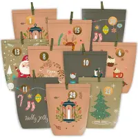 Sonstiges DIY Set de sacs pour le calendrier de l'Avent, 24 sacs en papier kraft avec chiffres autocollants