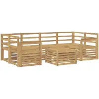 vidaXL Ensemble de canapés d'extérieur , 7 pièces, blanc, bois massif d'acacia