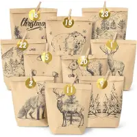 Sonstiges Calendrier de l'Avent à remplir avec autocollant et pince en bois, Cozy Design d'hiver