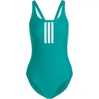 Adidas Maillot de bain sport '3-Stripes V-Back' émeraude / blanc