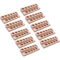 Tlily 10X Plateau D'Huile Essentielle En Bois 11 Trous Présentoir En Bois Naturel Fait Main Station de Démonstration pour Bouteilles de 5-15 Ml